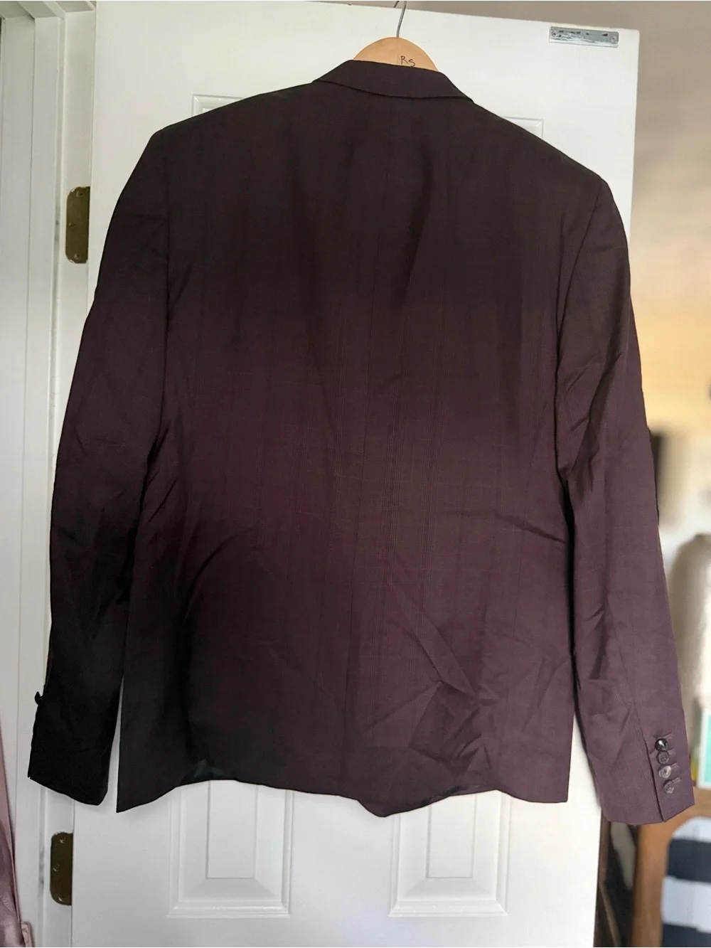 The Kooples Men's Structured Fitted Plum Blazer - French Sz 52=US L